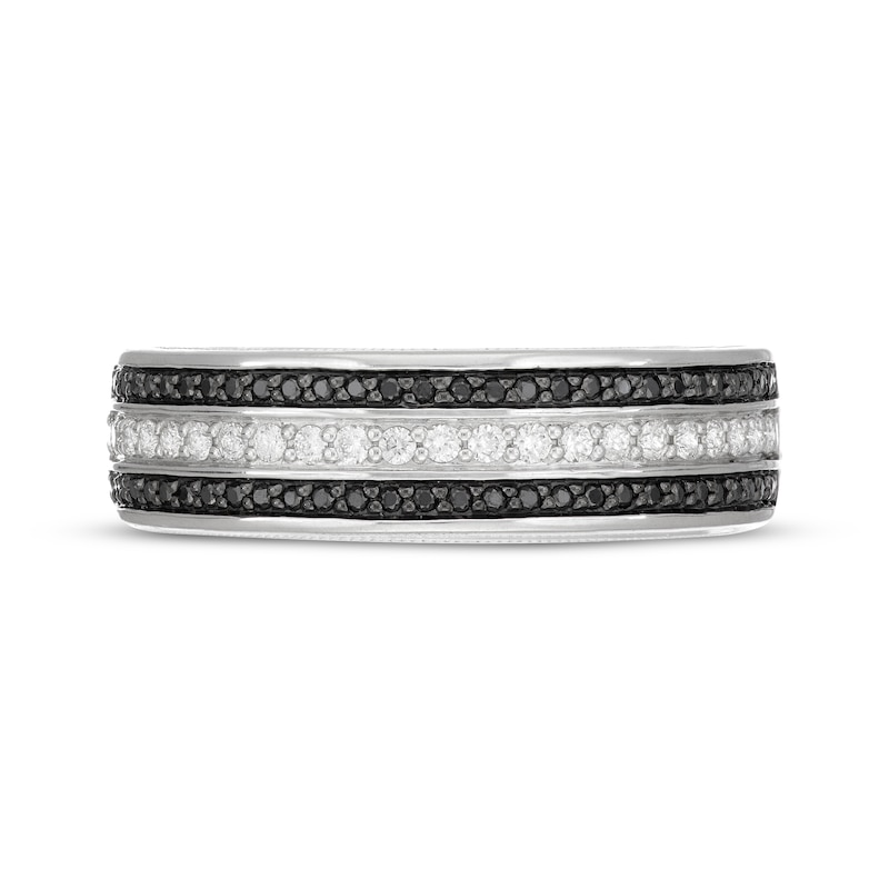 Main Image 4 of Neil Lane Men’s Black & White Diamond Wedding Band 1/2 ct tw 14K White Gold