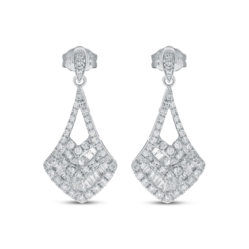 Main Image 2 of Multi-Diamond Drop Earrings 5/8 ct tw 14K White Gold