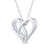 Thumbnail Image 2 of Diamond Looping Heart Necklace 1/10 ct tw Sterling Silver 18&quot;