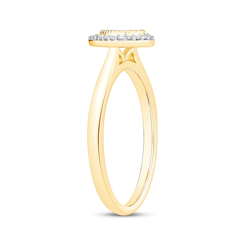 Diamond Teardrop Halo Promise Ring 1/6 ct tw 10K Yellow Gold