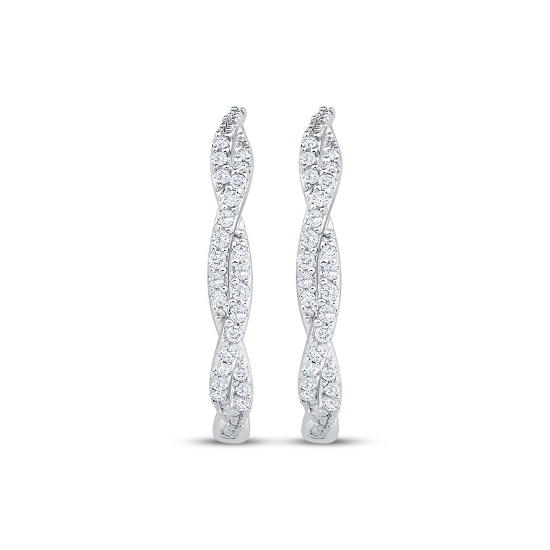 Main Image 2 of Diamond Twist Hoop Earrings 1/6 ct tw Sterling Silver