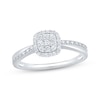 Thumbnail Image 0 of Multi-Diamond Cushion Halo Promise Ring 1/5 ct tw 10K White Gold