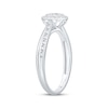 Thumbnail Image 1 of Multi-Diamond Cushion Halo Promise Ring 1/5 ct tw 10K White Gold