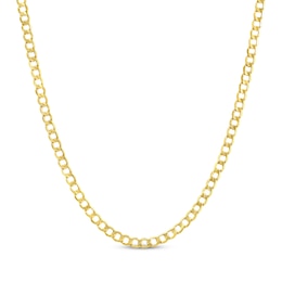 Curb Chain Necklace 3.4mm 18K Yellow Gold 22&quot;