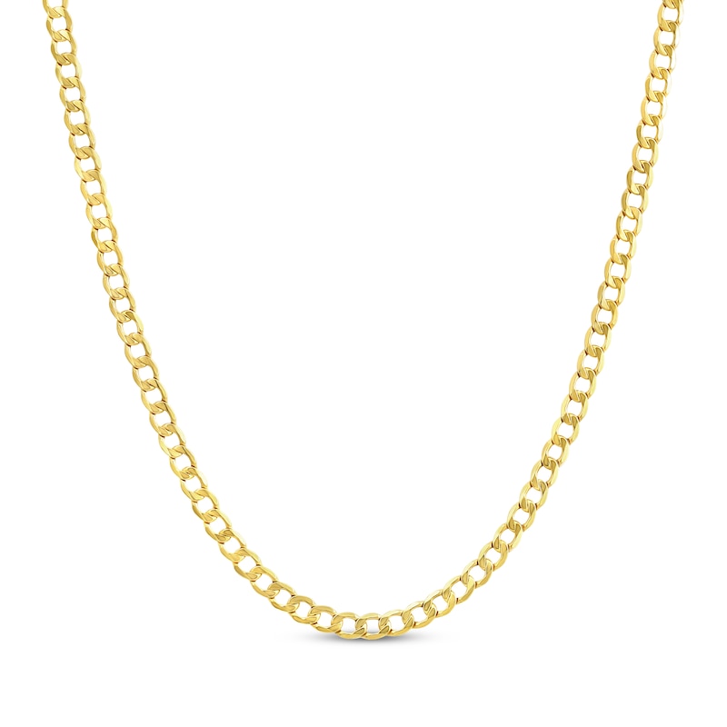 Main Image 1 of Curb Chain Necklace 3.4mm 18K Yellow Gold 22&quot;