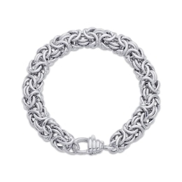Solid Byzantine Chain Bracelet 11.7mm Sterling Silver 7.5&quot;