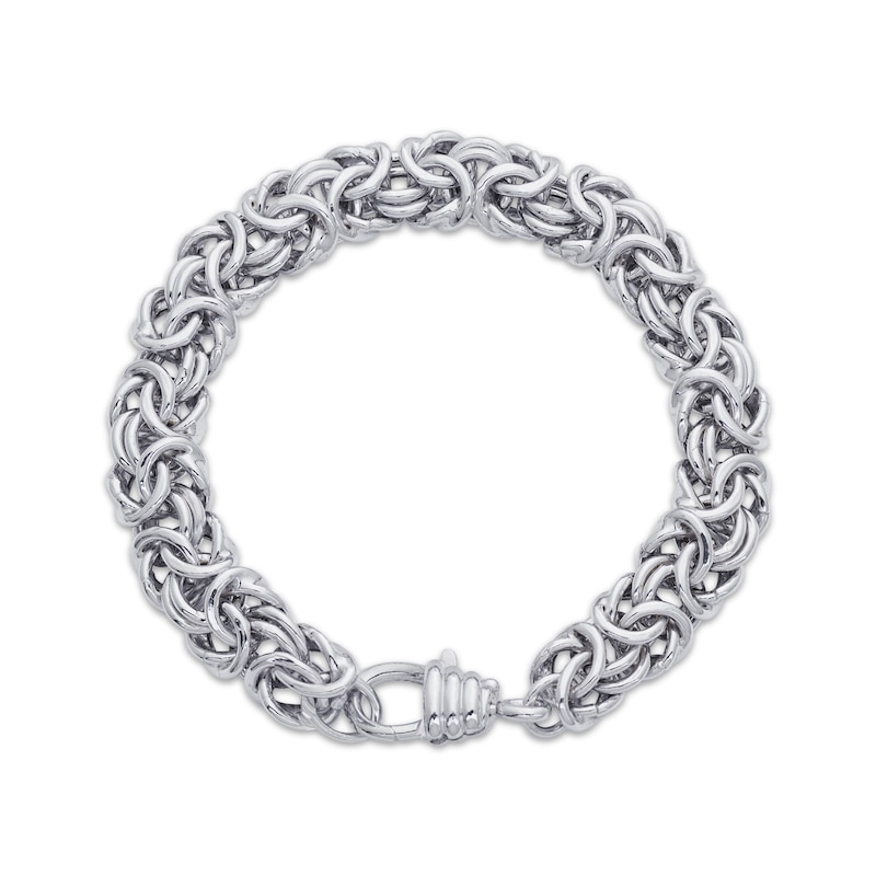 Main Image 1 of Solid Byzantine Chain Bracelet 11.7mm Sterling Silver 7.5&quot;