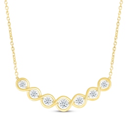 Lab-Created Diamonds by KAY Smile Necklace 5/8 ct tw 14K Yellow Gold 18&quot;