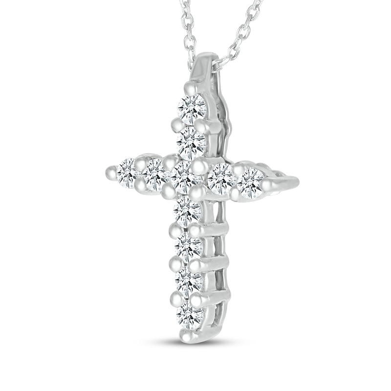 Main Image 2 of Diamond Cross Necklace 1/10 ct tw Sterling Silver 18&quot;