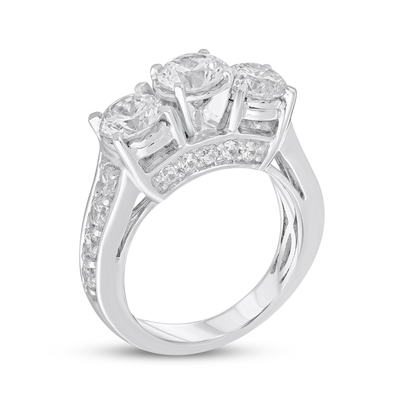 Main Image 2 of Round-Cut Diamond Three-Stone Engagement Ring 3 ct tw 14K White Gold