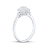 Thumbnail Image 2 of Oval-Cut Diamond Double Halo Engagement Ring 1/2 ct tw 14K White Gold