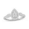 Thumbnail Image 0 of Multi-Diamond Center Pear-Shaped Halo Engagement Ring 1/4 ct tw 10K White Gold