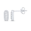 Thumbnail Image 1 of Diamond Three-Stone Halo Earrings 1/4 ct tw 10K White Gold