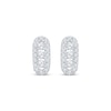 Thumbnail Image 2 of Diamond Three-Stone Halo Earrings 1/4 ct tw 10K White Gold