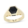 Thumbnail Image 1 of Men's Hexagon-Cut Black Onyx Ring 10K Yellow Gold