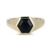 Thumbnail Image 3 of Men's Hexagon-Cut Black Onyx Ring 10K Yellow Gold