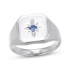 Thumbnail Image 1 of Men's Blue Lab-Created Sapphire North Star Ring Sterling Silver