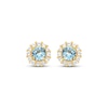 Thumbnail Image 2 of Children's Light Blue & White Cubic Zirconia Halo Stud Earrings 14K Yellow Gold