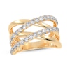 Thumbnail Image 1 of Diamond Multi-Row Crisscross Ring 1/2 ct tw 14K Yellow Gold