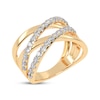 Thumbnail Image 2 of Diamond Multi-Row Crisscross Ring 1/2 ct tw 14K Yellow Gold