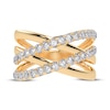 Thumbnail Image 3 of Diamond Multi-Row Crisscross Ring 1/2 ct tw 14K Yellow Gold