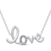 Thumbnail Image 1 of Diamond &quot;Love&quot; Script Necklace 1/10 ct tw Sterling Silver 18&quot;