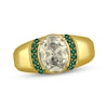 Thumbnail Image 1 of Men's Lab-Grown Diamonds by KAY Oval-Cut Ring with Lab-Created Emeralds 3 ct tw 10K Yellow Gold