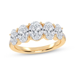 Lab-Grown Diamonds by KAY Oval-Cut Graduating Ring 2 ct tw 14K Yellow Gold