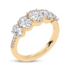 Thumbnail Image 2 of Lab-Grown Diamonds by KAY Oval-Cut Graduating Ring 2 ct tw 14K Yellow Gold