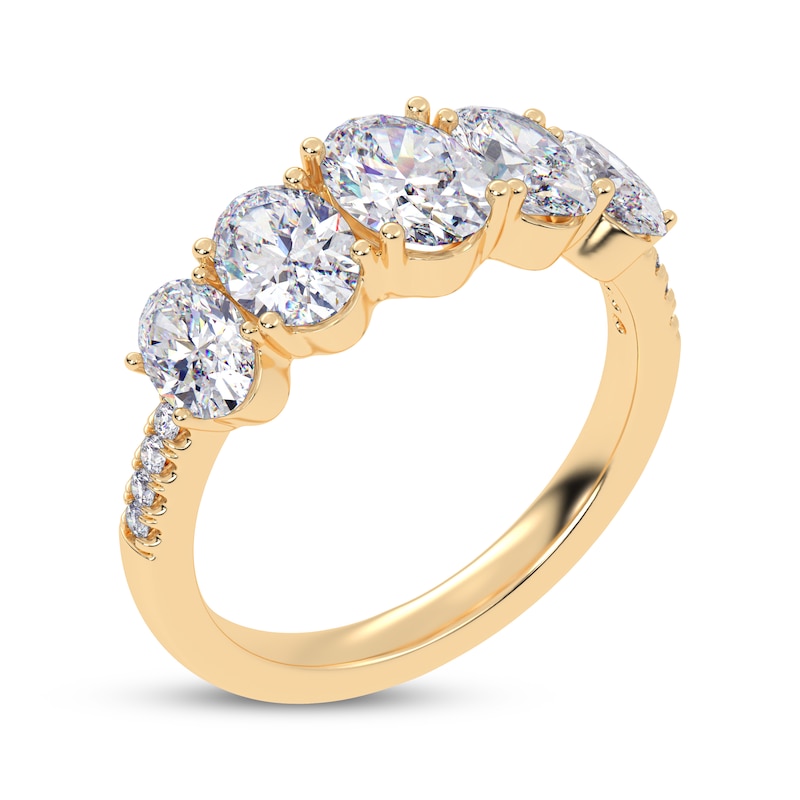 Main Image 2 of Lab-Grown Diamonds by KAY Oval-Cut Graduating Ring 2 ct tw 14K Yellow Gold