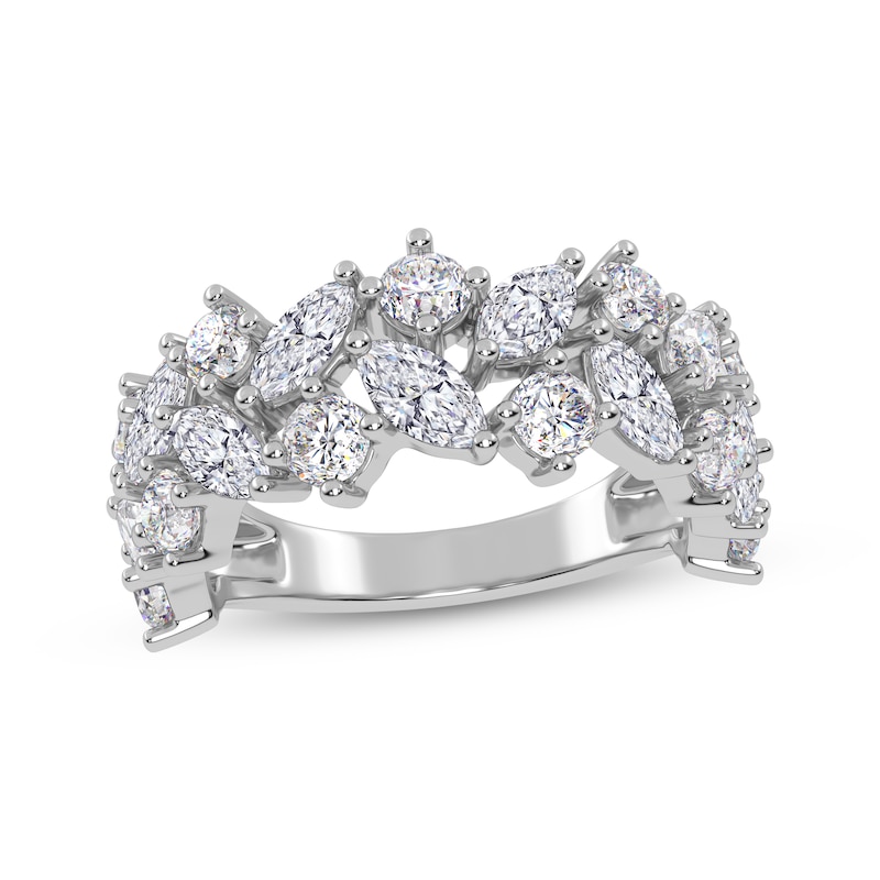 Main Image 1 of Lab-Grown Diamonds by KAY Marquise & Round-Cut Scatter Ring 2 ct tw 14K White Gold