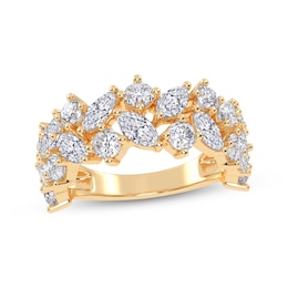 Lab-Grown Diamonds by KAY Marquise & Round-Cut Scatter Ring 2 ct tw 14K Yellow Gold