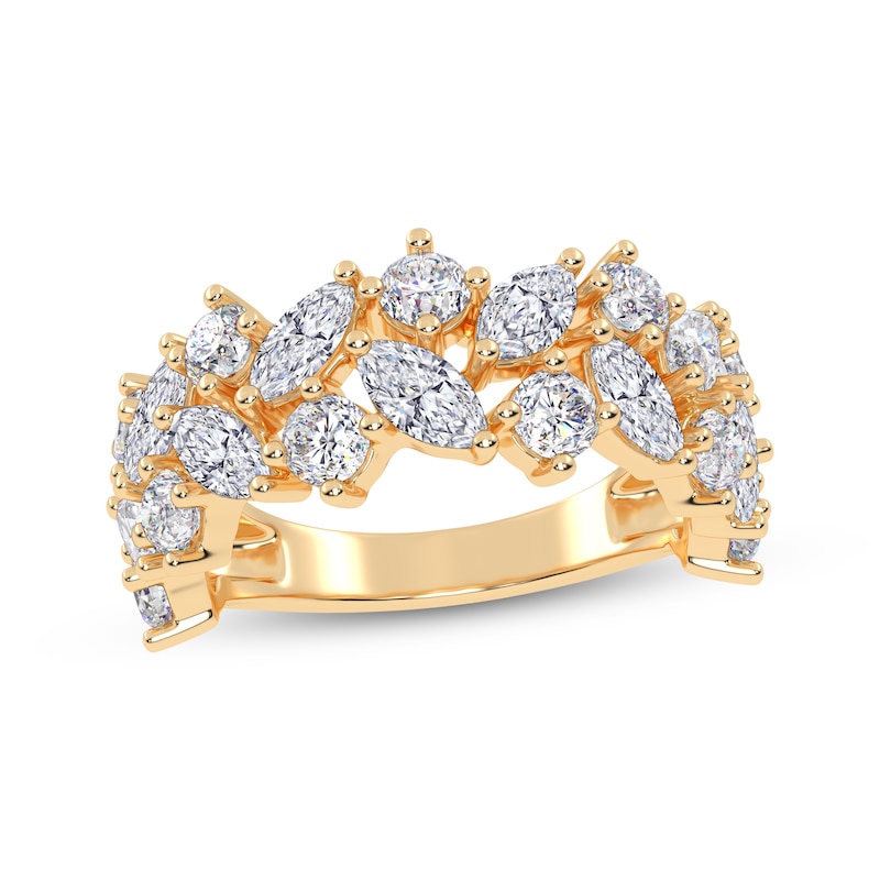 Main Image 1 of Lab-Grown Diamonds by KAY Marquise & Round-Cut Scatter Ring 2 ct tw 14K Yellow Gold