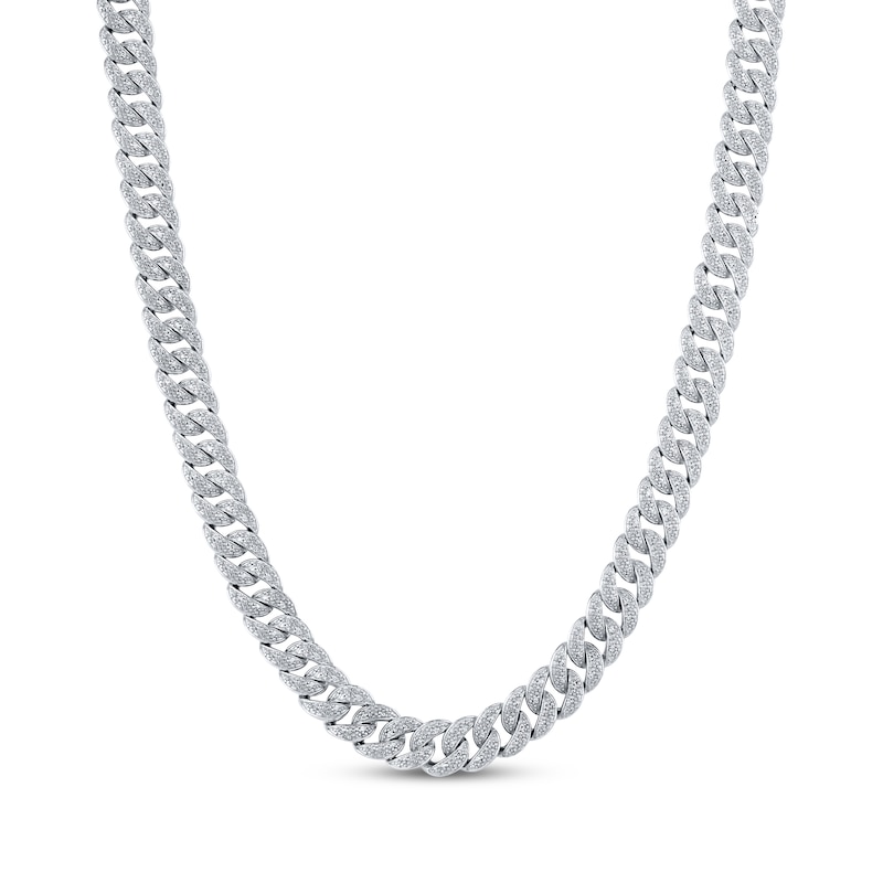 Main Image 1 of Men's Diamond Curb Chain Necklace 2 ct tw Sterling Silver 20&quot;