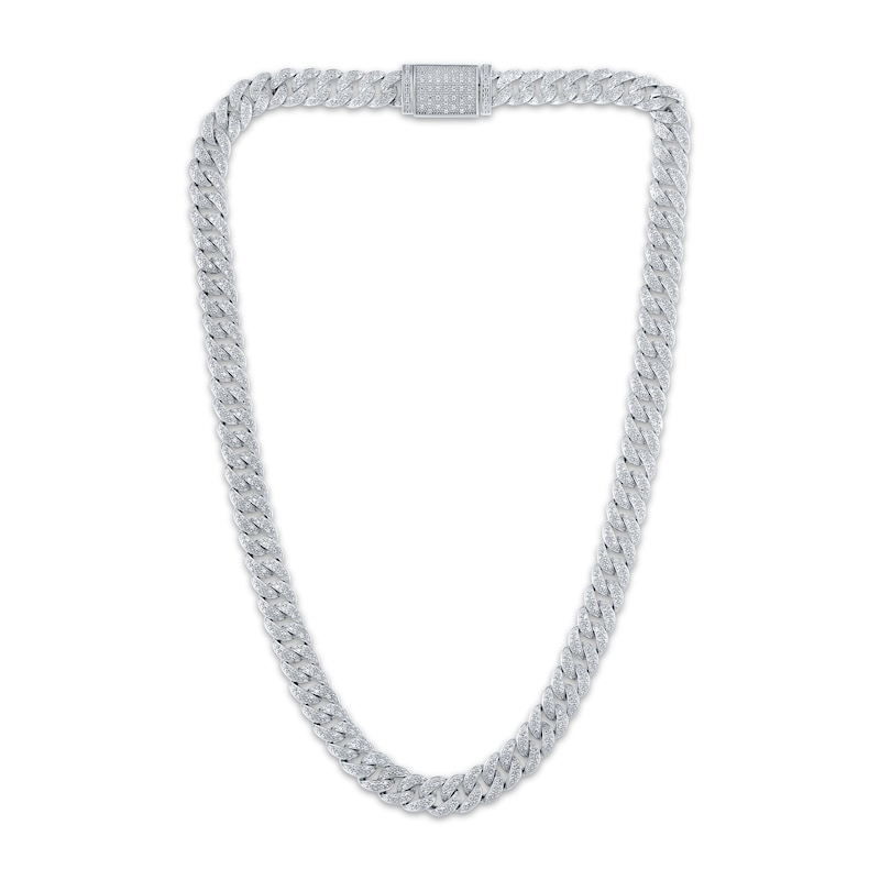 Main Image 2 of Men's Diamond Curb Chain Necklace 2 ct tw Sterling Silver 20&quot;