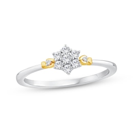 Multi-Diamond Star Promise Ring 1/6 ct tw 24K Yellow Gold Vermeil Sterling Silver