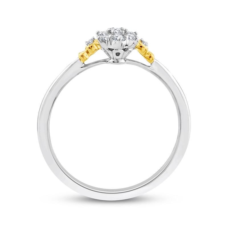 Main Image 3 of Multi-Diamond Star Promise Ring 1/6 ct tw 24K Yellow Gold Vermeil Sterling Silver