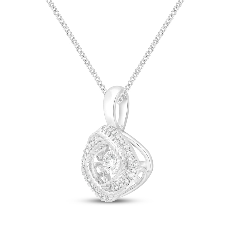 Main Image 2 of Unstoppable Love Diamond Twist Frame Necklace 1/5 ct tw 10K White Gold 19&quot;