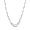 Thumbnail Image 1 of White Lab-Created Sapphire Graduated Line Necklace 18K Yellow Gold-Plated Sterling Silver 17&quot;