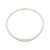 Thumbnail Image 2 of White Lab-Created Sapphire Graduated Line Necklace 18K Yellow Gold-Plated Sterling Silver 17&quot;