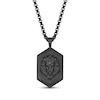 Thumbnail Image 1 of Men's Lion Head Dog Tag Necklace Black Ion-Plated Stainless Steel 24&quot;