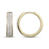 Thumbnail Image 3 of Diamond Pavé Two-Row Huggie Hoop Earrings 1/4 ct tw 10K Yellow Gold