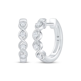 Diamond Twist Hoop Earrings 1/10 ct tw Sterling Silver