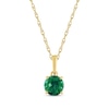 Thumbnail Image 1 of Lab-Created Emerald Solitaire Necklace 10K Yellow Gold 18&quot;