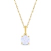 Thumbnail Image 1 of Lab-Created Opal Solitaire Necklace 10K Yellow Gold 18&quot;