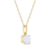 Thumbnail Image 2 of Lab-Created Opal Solitaire Necklace 10K Yellow Gold 18&quot;