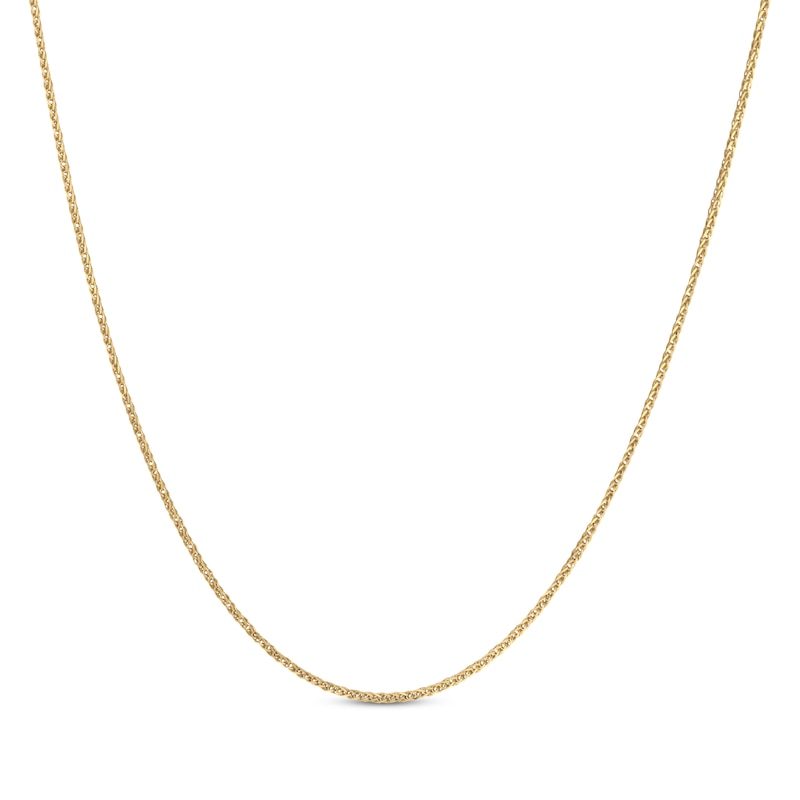 Solid Wheat Chain Necklace 1.5mm 14K Yellow Gold 18