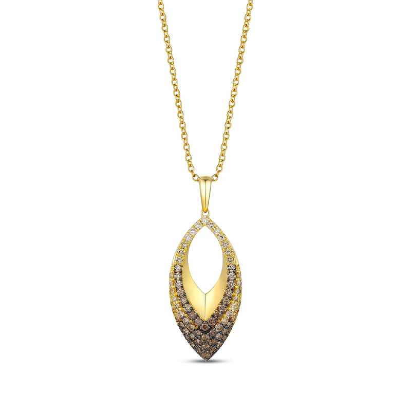 Main Image 1 of Le Vian Chocolate Ombré Diamond Necklace 7/8 ct tw 14K Honey Gold 20&quot;