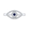 Thumbnail Image 3 of Blue & White Lab-Created Sapphire Evil Eye Ring Sterling Silver