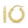 Thumbnail Image 3 of Italian Brilliance Diamond-Cut Disco Hoop Earrings 14K Yellow Gold 15mm